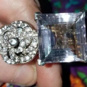ART! New LARGE pink amethyst sterling silver ring with flower RARE!